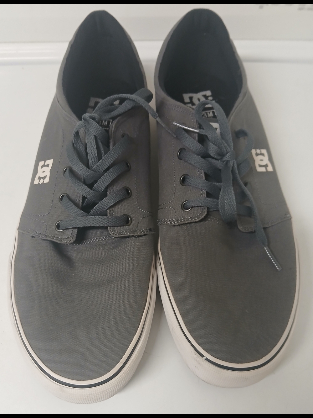 DC Gray Low-Top Canvas Skate Sneakers
